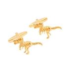 Simple Personality Plated Gold Dinosaur Cufflinks Golden - One Size