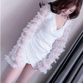 Light Jacket / Sleeveless Mini Sheath Dress