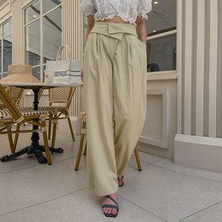 Fold-over Wide-leg Pants