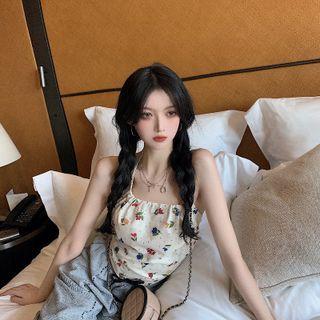 Floral Print Camisole Top Off-white - One Size