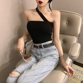 One-shoulder Plain Camisole Top