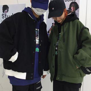 Couple Matching Snap-buttoned Bomber Jacket