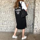 Lettering Raglan-sleeve T-shirt Dress