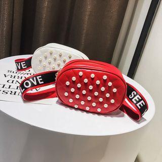Faux Pearl Quilted Belt Bag
