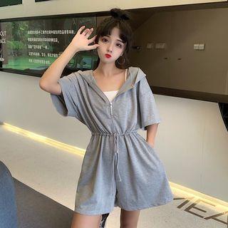 Hooded Wide-leg Playsuit
