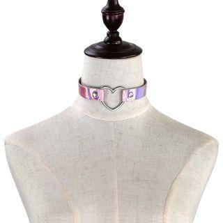 Alloy Heart Iridescent Choker