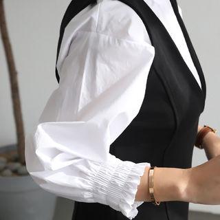 Smocked-cuff Blouse