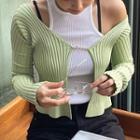Long Sleeve Open Front Knit Top
