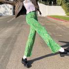 Dye-print Boot-cut Pants