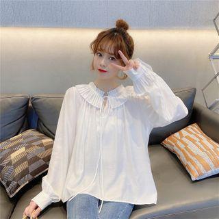 Peter Pan Collar Lantern-sleeve Shirt