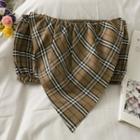 Argyle Tube Top Khaki - One Size