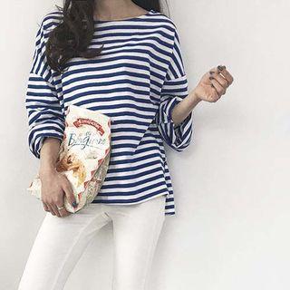 Round-neck Boxy-fit Stripe T-shirt