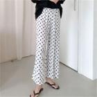 Drawcord-waist Polk Dot Pants