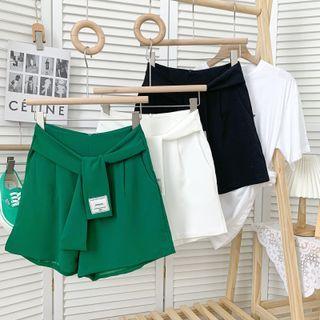 Tie-waist Wide-leg Dress Shorts