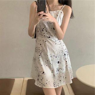Spaghetti Strap Print A-line Dress / Top