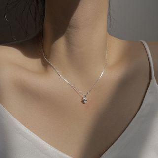 Angel Pendant Sterling Silver Necklace 1 Pc - Silver - One Size