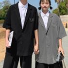 Couple Matching Elbow-sleeve Plain Blazer