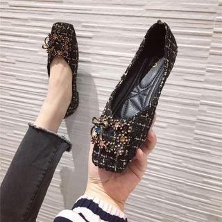 Rhinestone Tweed Flats