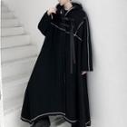Stitch Asymmetric Hooded Long Coat