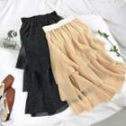 Glitter Tiered Midi Skirt