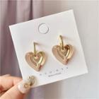Alloy Heart Dangle Earring 1 Pair - Earrings - Gold - One Size