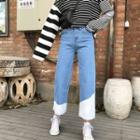 Fringed Straight-leg Jeans