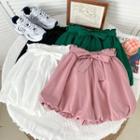 Paperbag High-waist Bubble Shorts With Sash