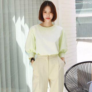 Balloon-sleeve Pastel Blouse