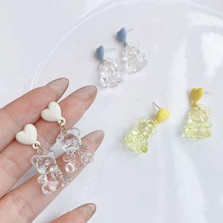 Heart Bear Resin Dangle Earring