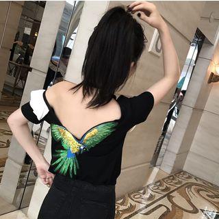 Sequined Back Off-shoulder Top