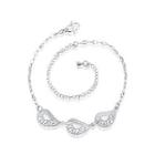 Fashion Simple Hollow Leaf Anklet Silver - One Size