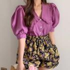 Short-sleeve Blouse / Floral Print Shorts