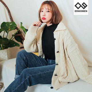 Plus Size Cable-knit Cardigan