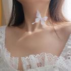 Butterfly Transparent Choker White - One Size