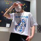 Elbow-sleeve Dice Graphic T-shirt
