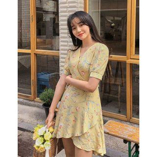 Dali Hotel Tie-waist Floral Wrap Dress