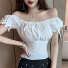Off-shoulder Bow Cropped Top