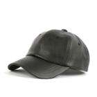 Plain Faux-leather Baseball Cap