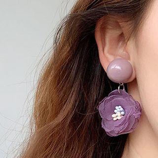 Chiffon Resin Flower Dangle Earring