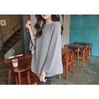 Round-neck Slit-sleeve Sweater