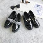 Faux-leather Embellished Loafers