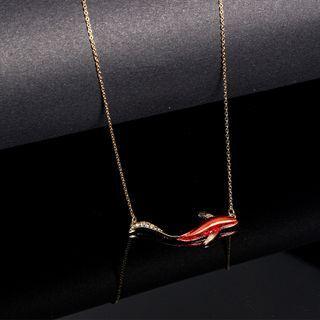 Rhinestone Fish Drop Earring / Necklace