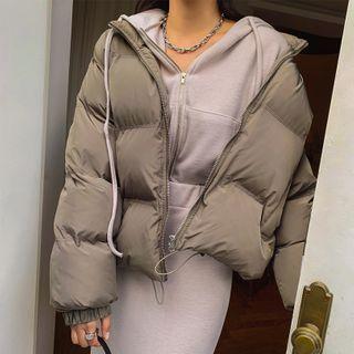Drawcord-hem Boxy Padded Jacket