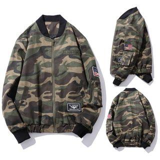 Camo Print Bomber Jacket