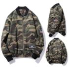 Camo Print Bomber Jacket