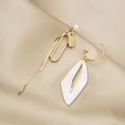 Geometric Shell Alloy Asymmetrical Fringed Earring 1 Pair - Gold - One Size