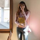 U-neck Slim-fit Knit Top