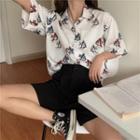 Fish Print Short-sleeve Shirt White - One Size