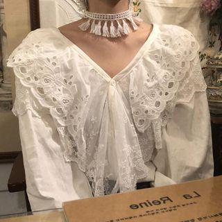 Perforated Collar Blouse