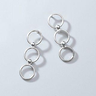 Hoop Drop 925 Sterling Silver Earring 1 Pair - As Shown In Figure - One Size